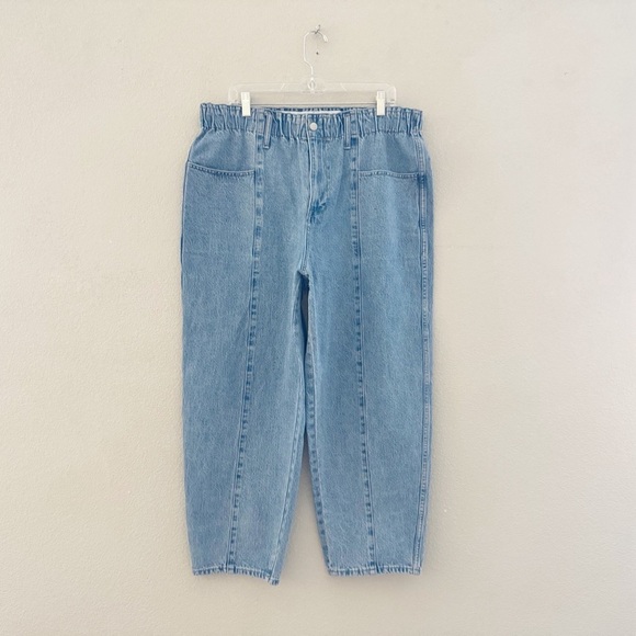 Madewell Pull On Balloon Barrel Jeans Womens XL Light Denim Wash Casual Comfy - Picture 5 of 13